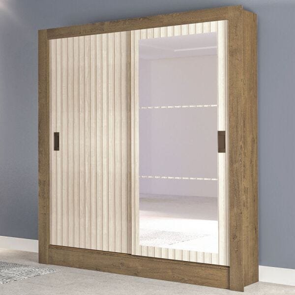 Guarda-roupa Casal Bavaria 2 Portas 2 Gavetas Flex Mocaccino/3d