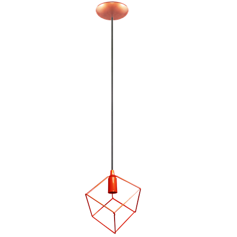 Pendente Aramado Cubo Cobre Sala Quarto Cozinha Banheiro