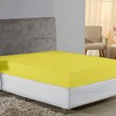 Ver imagem 1 de Lençol com Elástico Casal Nobre Viúva 1 Peça 30cm de Altura Malha 100% Algodão - Amarelo