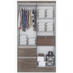 Guarda-roupa Solteiro Maragogi 4 Portas 2 Gavetas Mocaccino Rústico - Atualle Móveis - 3 Guarda-roupa Solteiro Maragogi 4 Portas 2 Gavetas Mocaccino Rústico - Atualle Móveis - 3