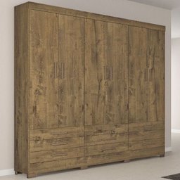 Guarda-roupa Casal Vila Velha 6 Portas 9 Gavetas Mocaccino Rústico - Atualle Móveis - 1