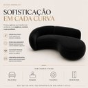 Ver mais imagens de Sofá Zah 240 cm 4 Lugares Luxo Orgânico Curvo Bouclé Premium:Veludo Preto