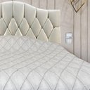 Ver imagem 6 de Cabeceira Cama Casal Botões Provençal Creme Suede com Pés 120cm Altura Rbl