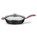 Ver imagem 1 de Frigideira Ferro Fundido com Tampa de Vidro Forno Fogão N.28 /3,1l Cabo Silicone Mta