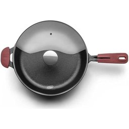 Frigideira Ferro Fundido com Tampa de Vidro Forno Fogão N.28 /3,1l Cabo Silicone Mta - 3
