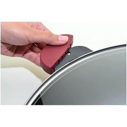 Frigideira Ferro Fundido com Tampa de Vidro Forno Fogão N.28 /3,1l Cabo Silicone Mta - 5