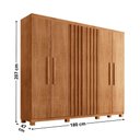 Ver imagem 3 de Guarda Roupa Casal Roma Mdf 6 Portas 2 Gavetas com Pés Naturalle com Pés