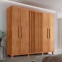 Ver imagem 1 de Guarda Roupa Casal Roma Mdf 6 Portas 2 Gavetas com Pés Naturalle com Pés