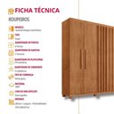 Ver imagem 7 de Guarda Roupa Casal Roma Mdf 6 Portas 2 Gavetas com Pés Naturalle com Pés