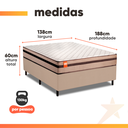 Ver imagem 4 de Cama Box Casal Molas Ensacadas Bali Bege 138x188x60cm Cbp