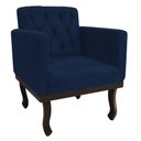 Ver imagem 4 de Kit Diva Recamier Juliana 140cm Lado Esquerdo e 01 Poltrona Classic Suede Azul Marinho - Amarena