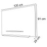 Painel Suspenso para TV até 42 Pol. 120cm 2 Prateleiras Don Flex Amêndoa Wood/Branco - Moveis Primus - 5