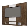 Painel Suspenso para TV até 42 Pol. 120cm 2 Prateleiras Don Flex Amêndoa Wood/Branco - Moveis Primus - 1