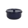 Ramequim em Cerâmica com Tampa 600ml Ø14xa8cm Cor Azul Marinho Lhermitage - 1