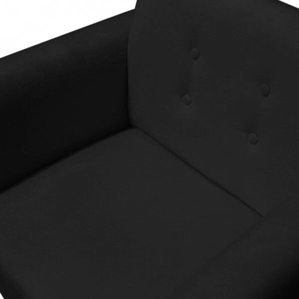 Kit 2 Poltronas Duda Decorativa Recepção Pé Palito Suede Preto D11 - D'Classe - 4