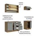 Ver imagem 5 de Armário de Cozinha Compacta 180cm Rustic Cinza Agata Madesa 04