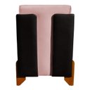 Ver imagem 4 de Poltrona Heloisa Pés Madeira Composê Veludo C/ Corino Preto Cor:rosa