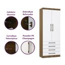 Ver imagem 4 de Guarda Roupa Dormitório Modulado Paris Módulo 2 Portas 4 Gavetas - Luciane 326:Avelã e Azul