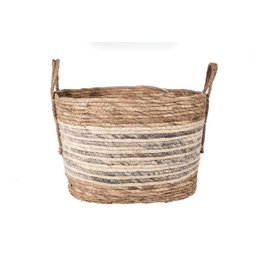 Cesto Amalfi Wave 34x26x24 Yoi Com Alças De Fibras Naturais - 10