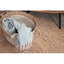 Cesto Amalfi Wave 34x26x24 Yoi Com Alças De Fibras Naturais - 3