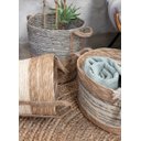 Ver imagem 5 de Cesto Amalfi Wave 34x26x24 Yoi Com Alças De Fibras Naturais