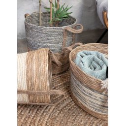 Cesto Amalfi Wave 34x26x24 Yoi Com Alças De Fibras Naturais - 5