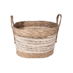 Cesto Amalfi Wave 34x26x24 Yoi Com Alças De Fibras Naturais - 6