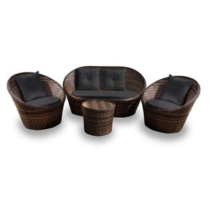 Conjunto de Sofás Fibra Sintética Buenos Aires - 1 Sofá 2 L + 2 Poltronas + 1 Mesa Centro - Tecido D