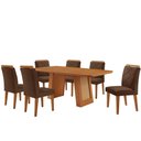 Ver imagem 2 de Mesa de Jantar Carolina Tampo 180cm Mdf Canto Copo e 6 Cadeiras Melissa Moderna Mobilia