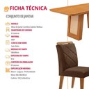 Ver imagem 6 de Mesa de Jantar Carolina Tampo 180cm Mdf Canto Copo e 6 Cadeiras Melissa Moderna Mobilia