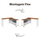 Ver imagem 1 de Mesa em L Escrivaninha de canto Home Office Gold Grafite