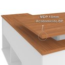 Ver imagem 3 de Mesa em L Escrivaninha de canto Home Office Gold Grafite