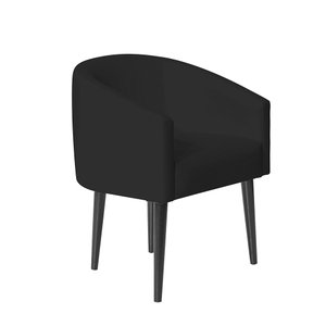 Poltrona Decorativa Sandy para Escritório Consultório Sala de Estar Recepção em Courvin - Preto