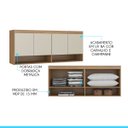 Ver imagem 2 de Armário Aéreo 4 Portas Guarda Roupa Modulado Selene 160x68 Cm Mdp Carvalho 6003 Menu