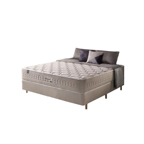 Cama Box Casal + Colchão Molas Ensacadas Magnético Massageador e Bio Quântico Phoenix 138cm