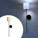 Ver imagem 2 de Arandela Luminária de Parede Clássico Preto com Cúpula Bege Ref 83 com Lâmpada Branco Frio