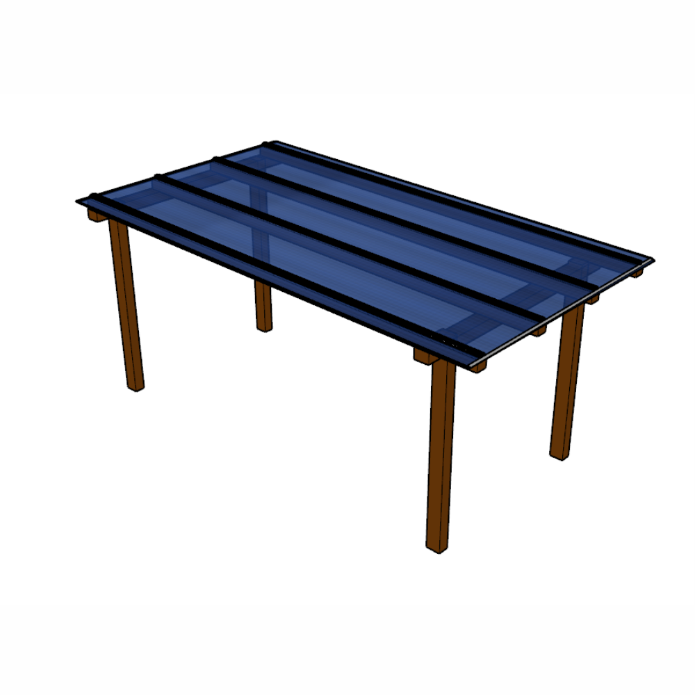 Ver imagem 1 de Cobertura Policarbonato Alveolar 2,00m x 6,00m - Azul 6mm