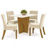 Mesa de Jantar 4 Lugares Paula Nature/off White/linho - Bci Móveis - 2
