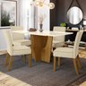 Mesa de Jantar 4 Lugares Paula Nature/off White/linho - Bci Móveis - 1