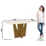Mesa de Jantar 4 Lugares Paula Nature/off White/linho - Bci Móveis - 3