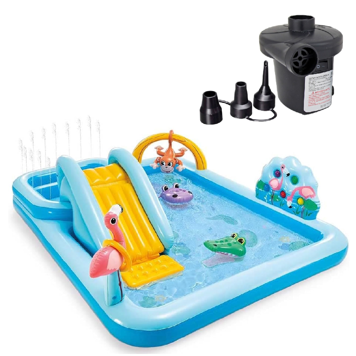 Piscina Inflável Playground Intex Aventura na Floresta 493l + Bomba Elétrica Voltagem:110v - 7