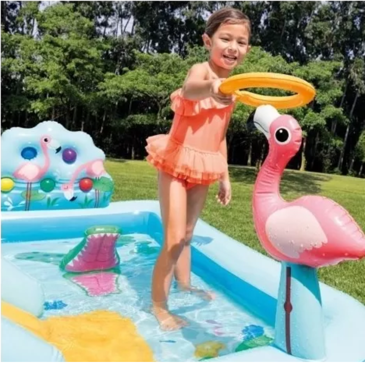 Piscina Inflável Playground Intex Aventura na Floresta 493l + Bomba Elétrica Voltagem:110v - 5