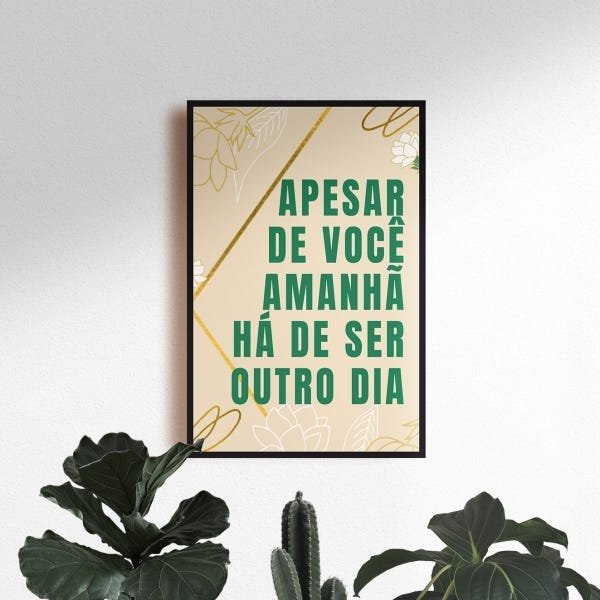 Quadro Decorativo Frase Apesar De Você, Chico Buarque | MadeiraMadeira