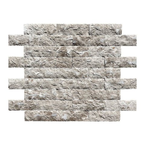 Revestimento Pedra Natural Travertino Rústico 10x30cm Aronne Branco