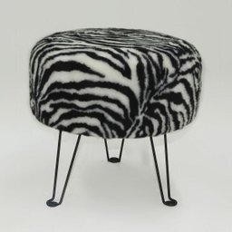 Puff Estofado Zebra Base Metálica Pf7003 - Tecno Mobili - 1