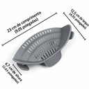 Ver imagem 6 de Escorredor de Panelas para Macarrão Vegetais em Silicone com Clips na Cor Cinza