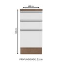 Ver imagem 3 de Balcão Armário de Cozinha 40 cm 3 Gavetas Rustic/Branco Glamy Madesa