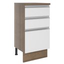 Ver imagem 1 de Balcão Armário de Cozinha 40 cm 3 Gavetas Rustic/Branco Glamy Madesa