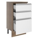 Ver imagem 4 de Balcão Armário de Cozinha 40 cm 3 Gavetas Rustic/Branco Glamy Madesa