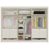 Guarda-roupa Casal com Espelho 6 Portas 6 Gavetas Móveis Europa Ripado Potente Off White - 2